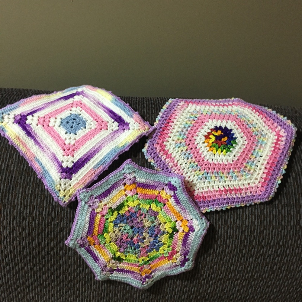Colorful Crochet Hexagon Set